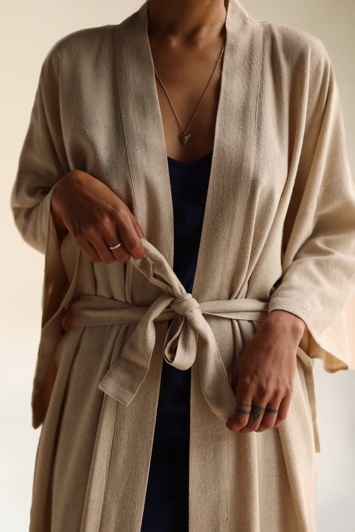 LONG RAW SILK KIMONO