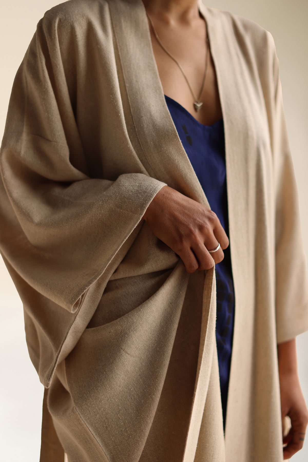 LONG RAW SILK KIMONO
