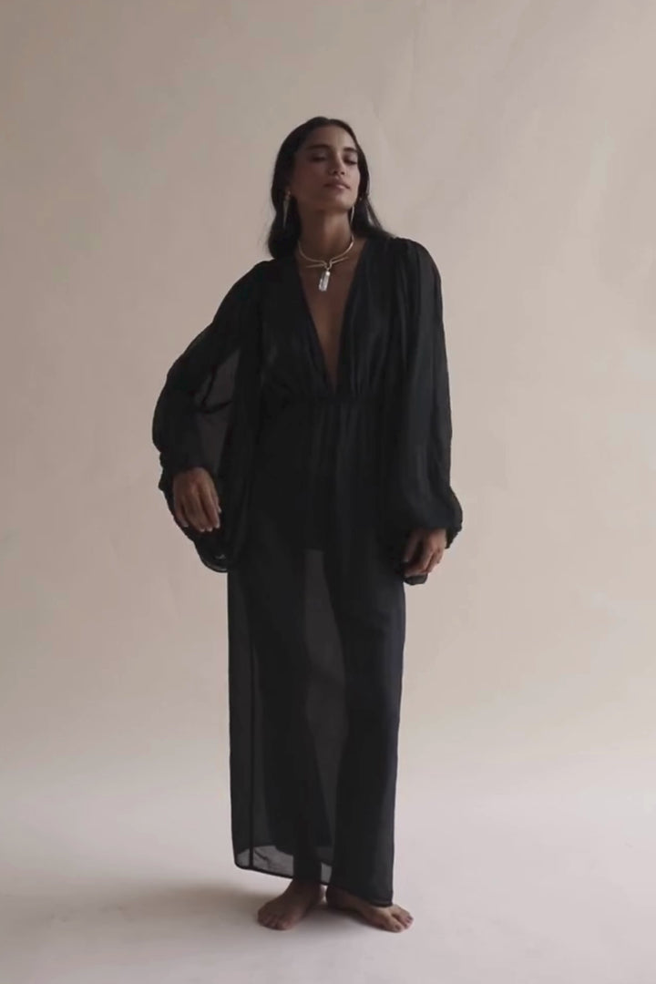chinese dress ladies Yaselle Button Front Maxi Dress