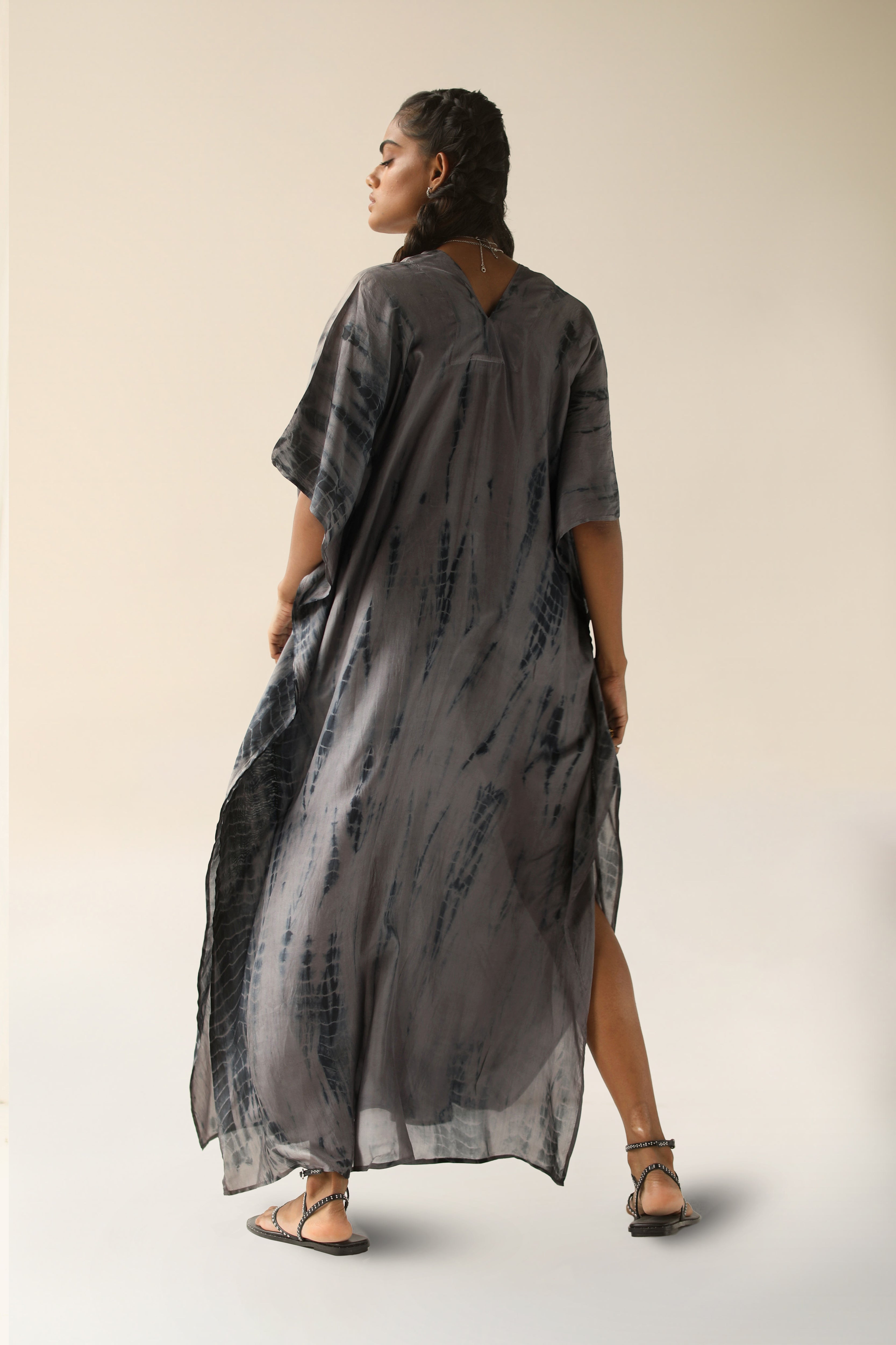 thumbnail interactive-video image 1 of Beautybatik Women's Tie Dye Kaftan Dress - Plus Size Bohemian Maxi 1 of 14