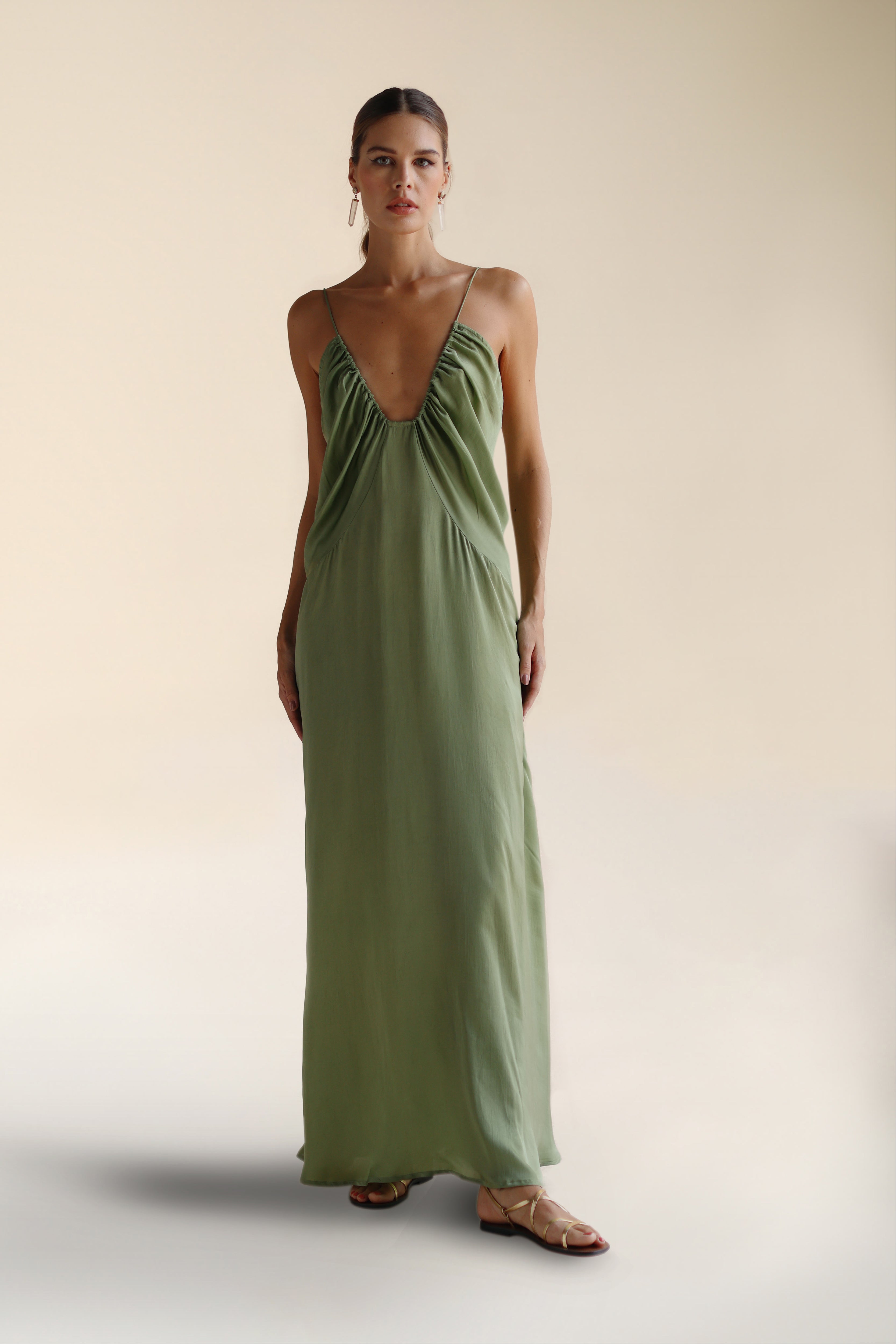 Zoe Dress Sage | Low Cut Plunging Pale Green Satin Maxi Dress | FARA Boutique - FARABOUTIQUE Zoe Dress Sage | Low Cut Plunging Pale Green Satin Maxi Dress | FARA Boutique - FARABOUTIQUE